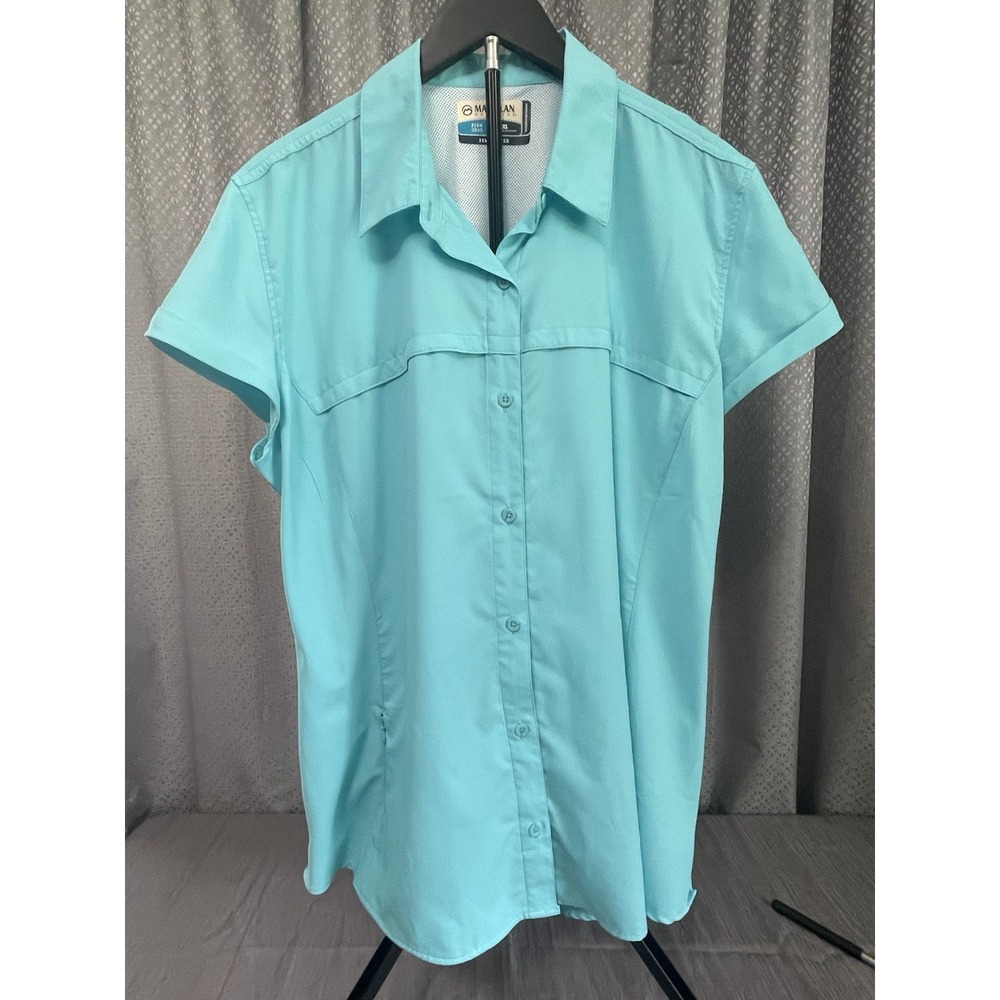 MAGELLAN  XXL Blue Blouse Ladies Fishing Button up